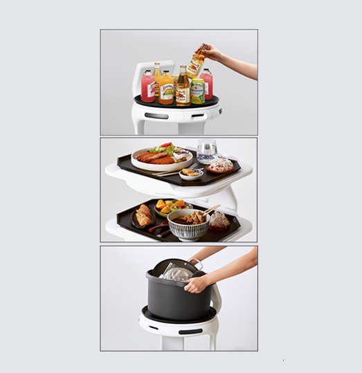 SERVI and SERVI Mini food service robots in restaurant food service